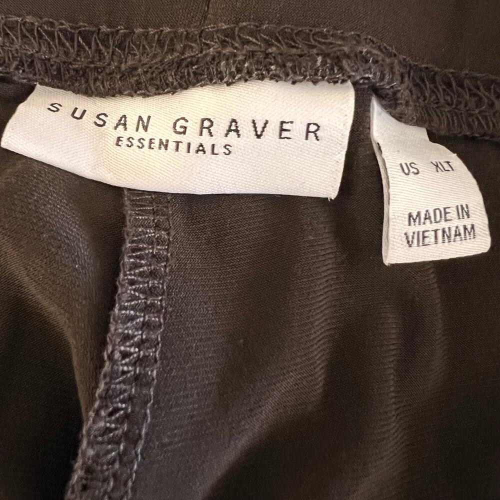 Susan Graver Liquid Knit Pull On Pants XLT Brown Straight Leg Travel Career - Picture 5 of 7